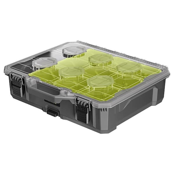 Ryobi Link Small Parts Organizer Tool Box With 10-Compartment Modular