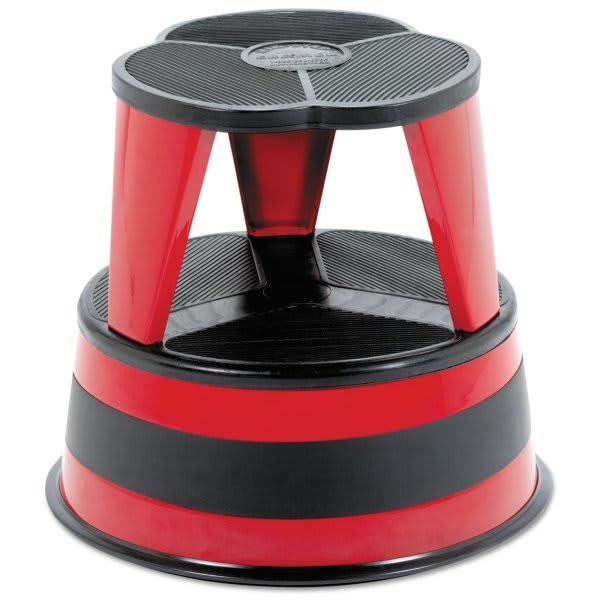 Cramer Kik-Step Steel Step Stool, 350 Lb Cap, 16" Dia. X 14 1/4h, Red