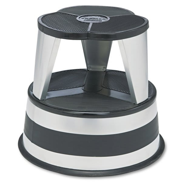 Cramer Kik-Step Steel Step Stool, 350 Lb Cap, 16" Dia. X 14 1/4h, Silver