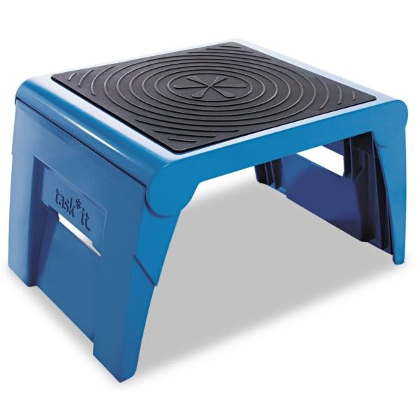 Cramer Folding Step Stool, 300lb Cap, 14w X 11 1/4d X 9 3/4h, Blue