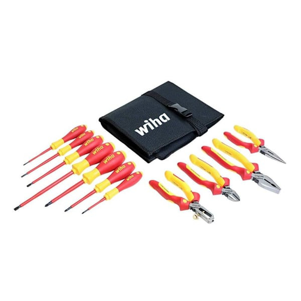 Wiha 3 Piece Insulated Industrial Pliers And Cutters Set