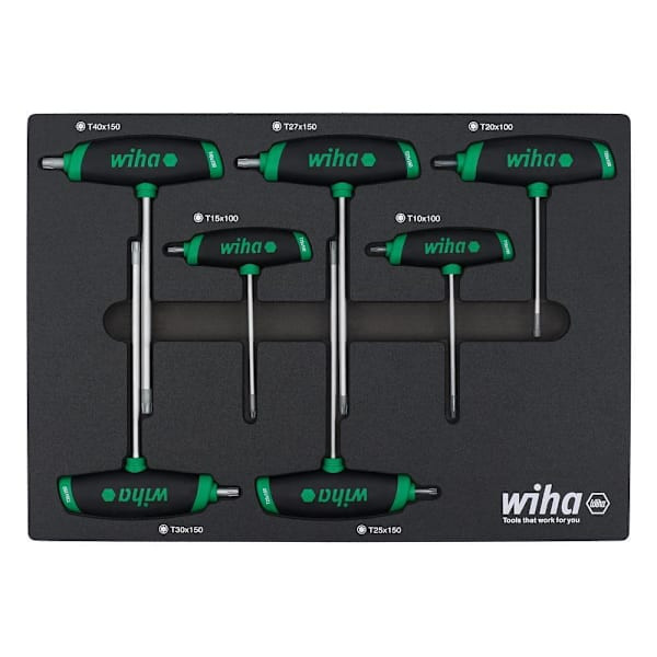 Wiha 7 Piece Softgrip Dual Drive Torx T-Handle Tray Set