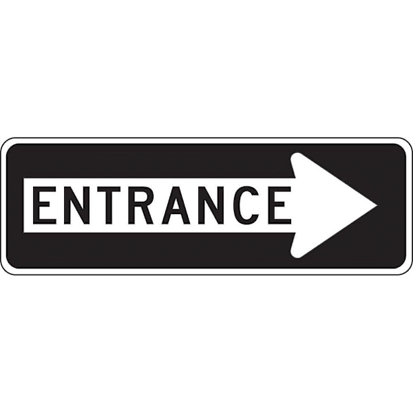 Accuform Traffic Sign Entrance 12" X 36" Engineer Grade Reflective Aluminum