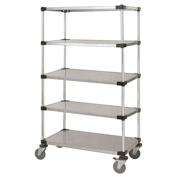 Quantum Storage Systems Mobile Cart 48"W X 24"D X 80"H Chrome M2448sg47-5
