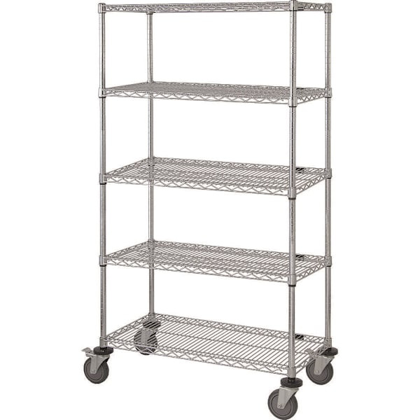 Quantum Storage Systems Mobile Cart 60"W X 24"D X 69"H Chrome