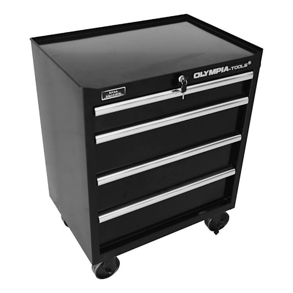 Olympia Tools 4-Drawer Tool Cabinet With Power Strip, Black, 27"