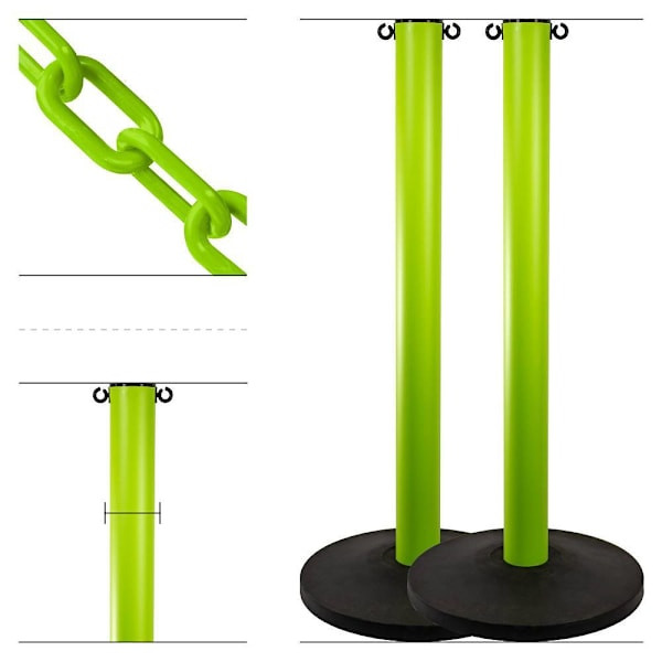 Mr. Chain Safety Green 3" Hd Industrial Stanchion Kit Package Of 2