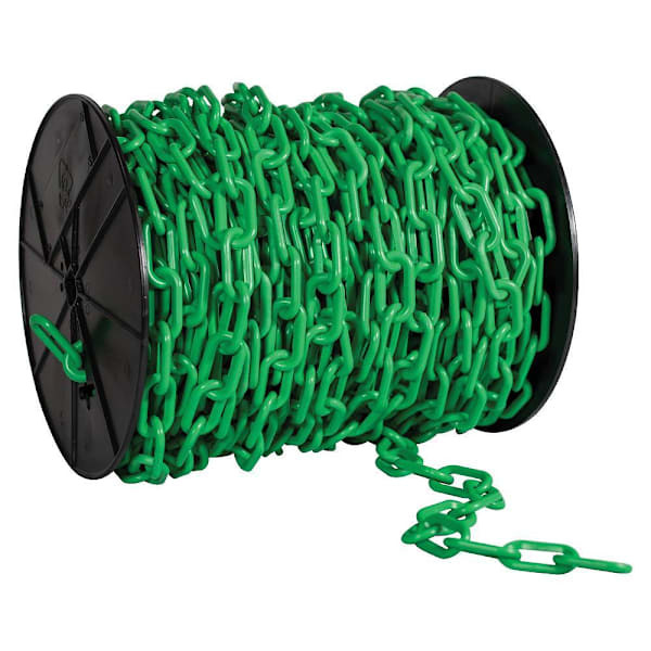 Mr. Chain 2" X 125 Green Biodegradable Plastic Safety Chain - Reel