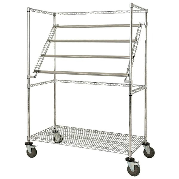 Quantum Storage Systems Cascading Sterile Wrap Cart, Chrome, 24" X 60" X 69"