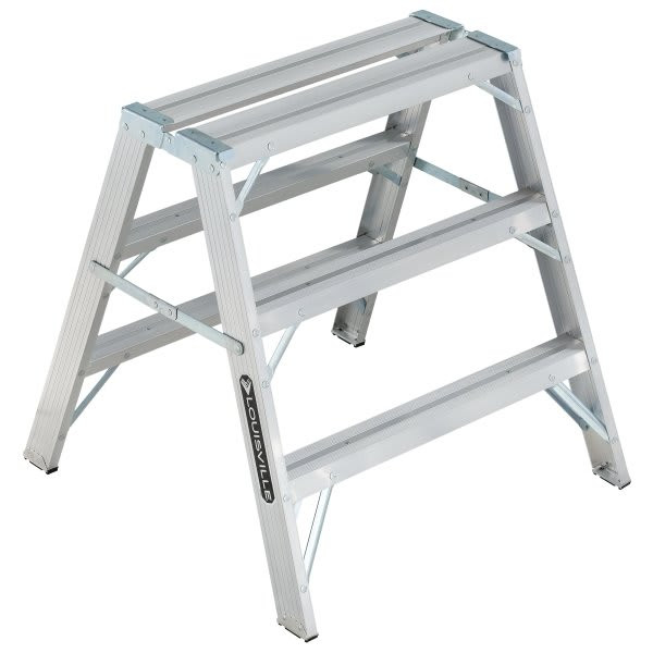 Louisville Ladder L-2032 3 Ft. 300 Lb. Aluminum 2-Step Sawhorse Ladder