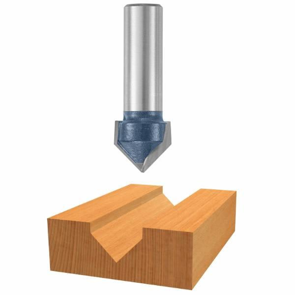 Bosch 90 Degree X 1 Inch Carbide Tipped V-Groove Bit