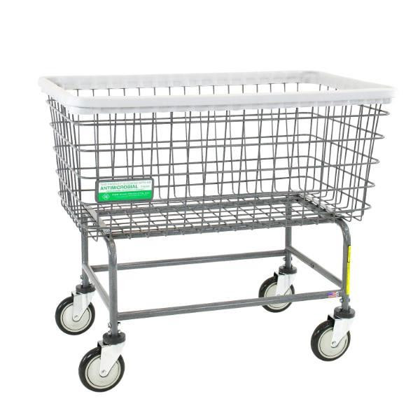 R&B Wire Products Antimicrobial Mega Capacity "Big Dog" Wire Laundry Utility Cart, 6 Bushel