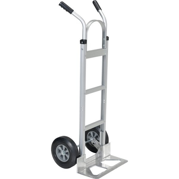Vestil 500 Lb Capacity Silver Aluminum Hand Truck With Hard-Rubber Wheels
