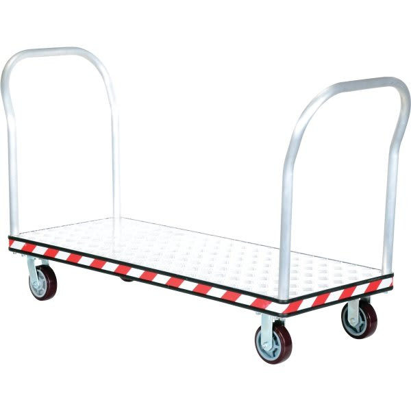 Vestil 3600 Lb Aluminum 2-Handle Treadplate Platform Truck 60" X 24"