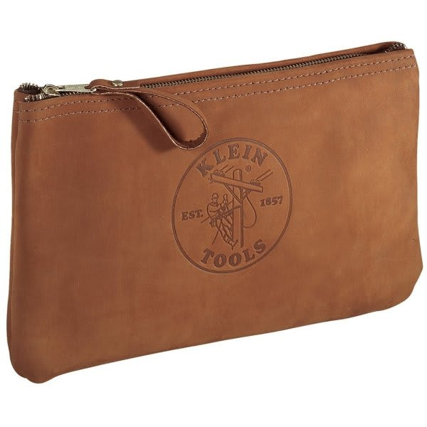 Klein Tools Tan Top-Grain Leather Zipper Bag 12.5"