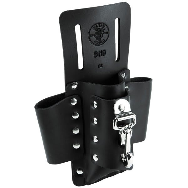 Klein Tools Black Leather 4-Pocket Tool Pouch 6-1/2'' X 8-1/2''