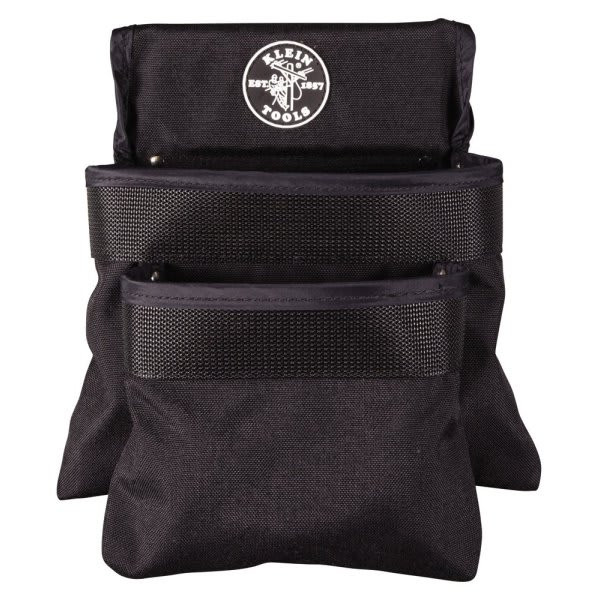 Klein Tools Powerline Black Nylon 2-Pocket Utility Pouch