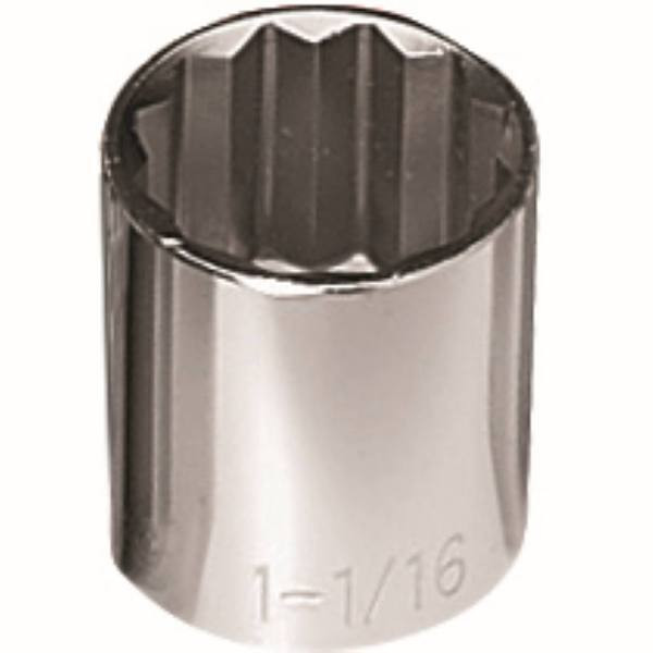 Klein Tools 1-1/16 Inch Standard 12-Point Socket 1/2 Inch Drive