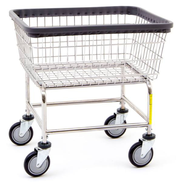 R&b Wire Products Wire Laundry Utility Cart, 2.5 Bushel, Chrome