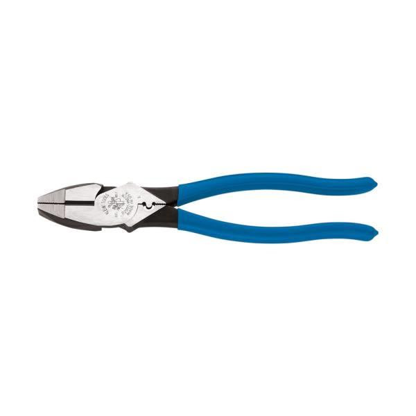Klein Tools 9'' High-Leverage Side-Cutting Heavy-Duty Connector Crimping Pliers