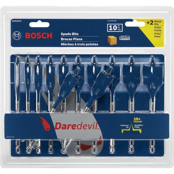 Bosch Daredevil 10-Piece Spade Bit Set