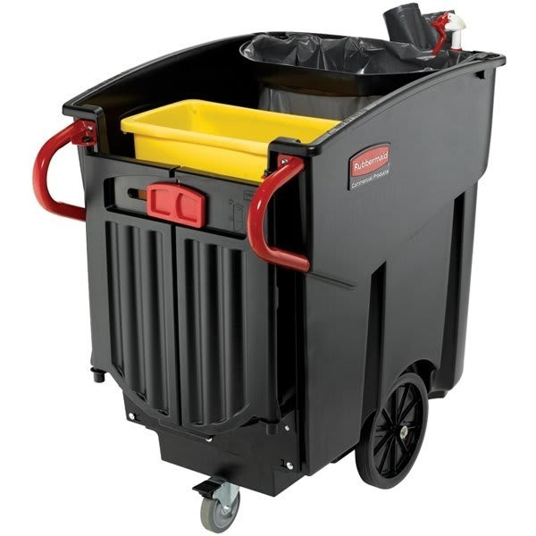 Rubbermaid Commercial Mega Brute 120 Gal Black Plastic Rectangle Mobile Waste Container