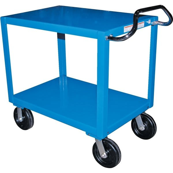 Vestil Blue 2-Shelf Ergo Handle Steel Service Cart 24 X 48"