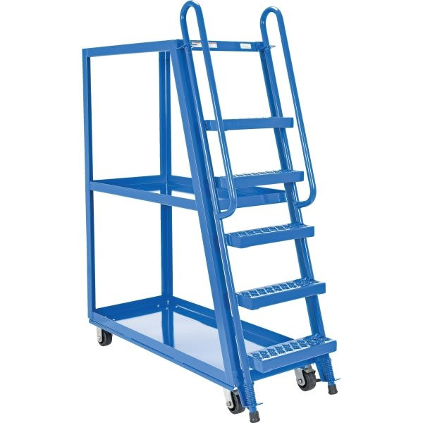 Vestil Blue 3-Shelf Hi-Frame Stock Picker Truck 22 X 52"