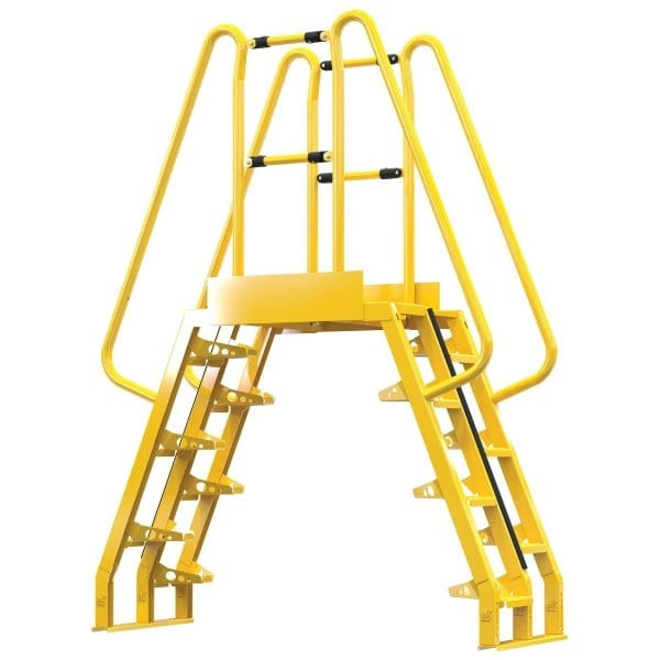 Vestil Yellow Steel 7-Step Alternating Crossover Ladder 67 X 91"