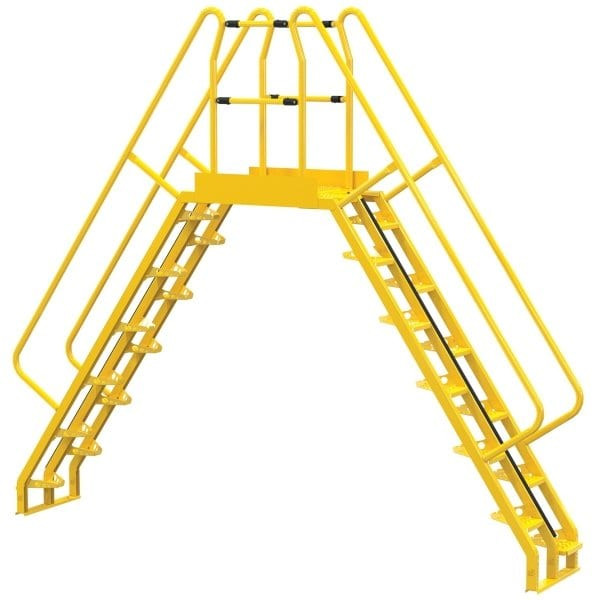 Vestil Yellow Steel 12-Step Alternating Crossover Ladder 145 X 127"