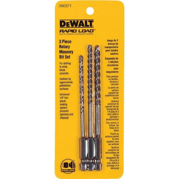 Dewalt 3-Piece Rotary Masonry Bit Set