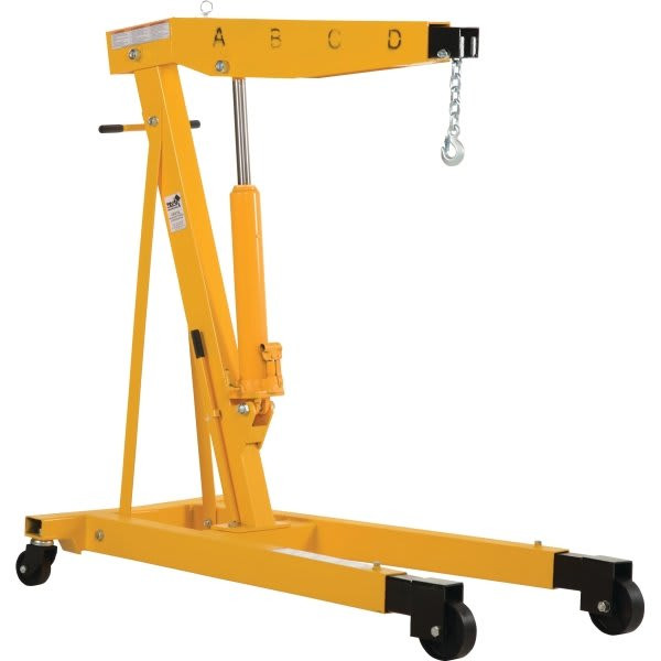 Vestil 4000 Lb Capacity Yellow Air/Hand Pump Hydraulic Shop Crane