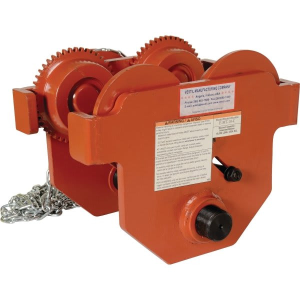 Vestil 1000 Lb Capacity Orange Push Eye Hand Trolley