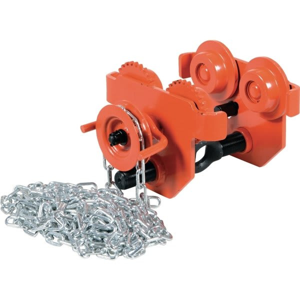 Vestil 1000 Lb Capacity Orange Geared Eye Hand Trolley