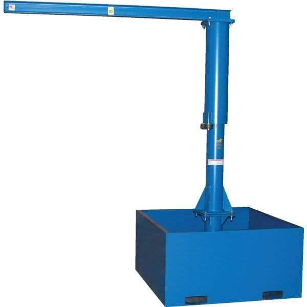 Vestil 1000 Lb Capacity Blue Port Jib Crane 8' With Concrete Base
