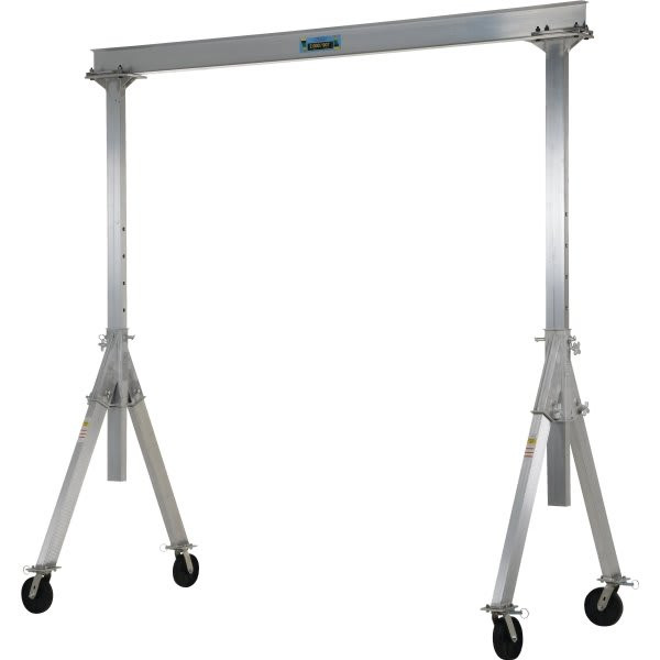 Vestil 2000 Lb Capacity Gray Aluminum Adjustable Height Gantry Crane 12' X 12'