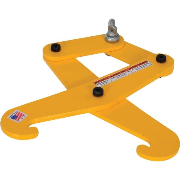 Vestil 1 Ton Yellow Steel Heavy-Duty Beam Tong 6" Max Beam Width