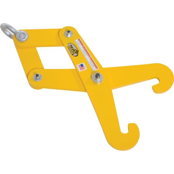 Vestil 2 Ton Yellow Steel Heavy-Duty Beam Tong 8" Max Beam Width