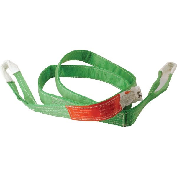 Vestil 4000 Lb Capacity Green Polyester Lifting Sling Fabric Loop End 10'