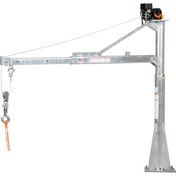 Vestil 1500 Lb Capacity Galvanized 12 Volt Ac Power Lift Jib Crane