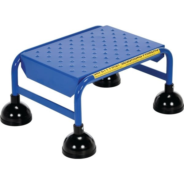 Vestil Blue Perforated 1-Step Spring Loaded Rolling Ladder 16.13"