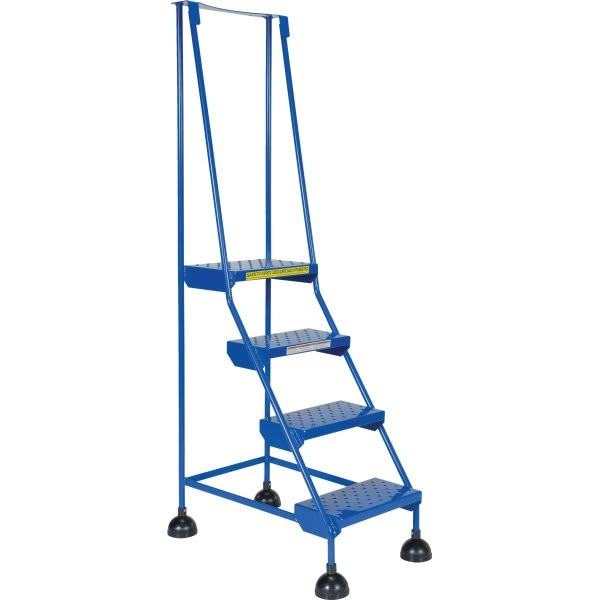 Vestil Blue Perforated 4-Step Spring Loaded Rolling Ladder 31.81"
