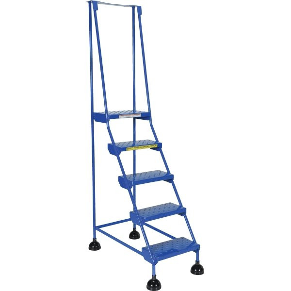 Vestil Blue Perforated 5-Step Spring Loaded Rolling Ladder 38.06"