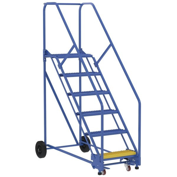 Vestil 50° Grip Strut 6-Step Rolling Warehouse Ladder 62.38"