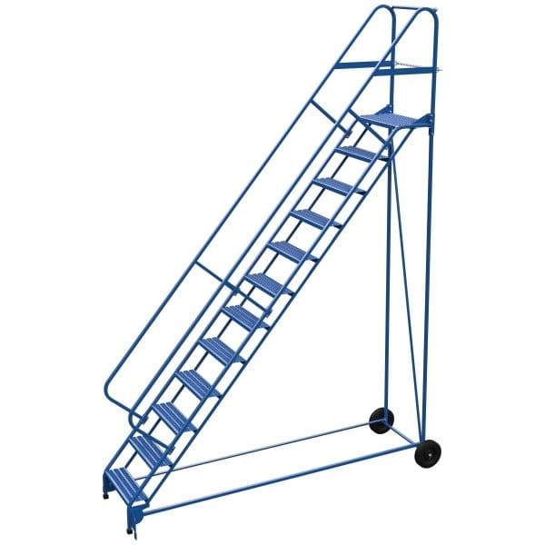 Vestil 50° Grip Strut 12-Step Roll-A-Fold Ladder 113.31 X 34.25"