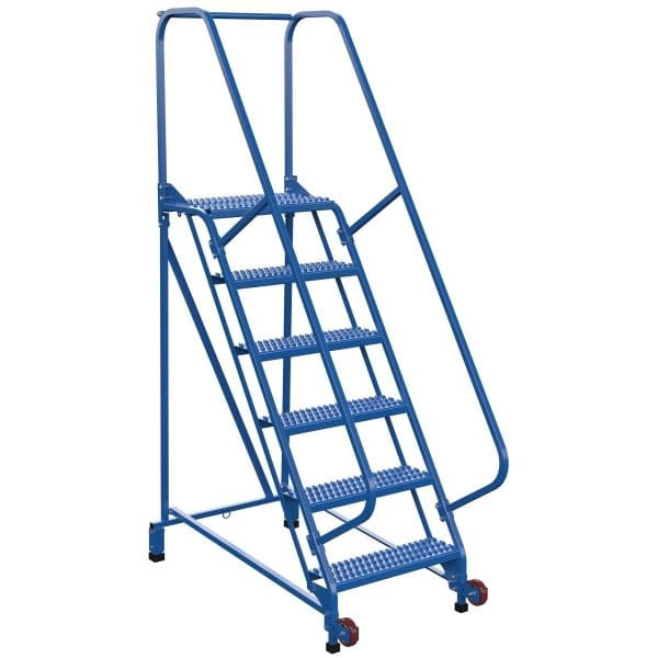 Vestil 58° Grip Strut 6-Step Tip-N-Roll Ladder 54.31 X 29.5"