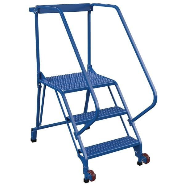 Vestil 50° Grip Strut 3-Step Tip-N-Roll Straddle Ladder 52.56 X 29.5"
