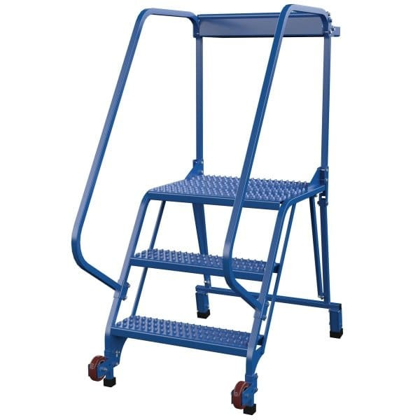 Vestil 58° Grip Strut 3-Step Tip-N-Roll Straddle Ladder 50.44 X 29.5"