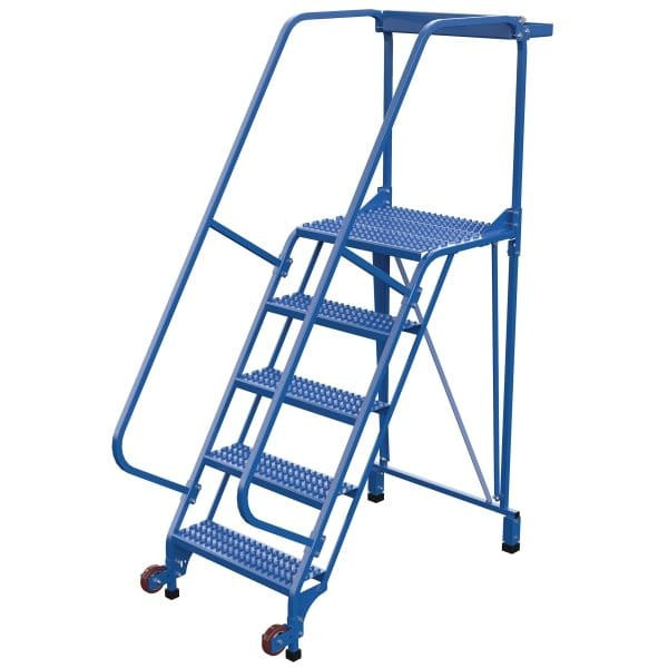 Vestil 58° Grip Strut 5-Step Tip-N-Roll Straddle Ladder 62 X 29.5"