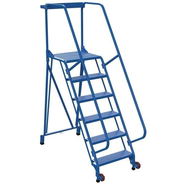 Vestil 58° Perforated 6-Step Tip-N-Roll Straddle Ladder 68.25 X 29.5"